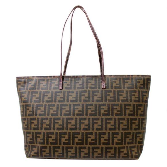 Fendi Leather Zucca Tote Green Bag Khaki - Picture 1 of 1